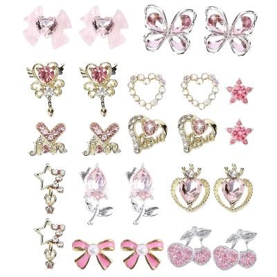 3D Nail Decorations with Rhinestones