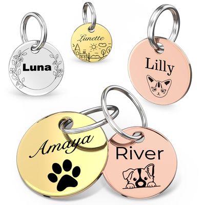 Double-Sided Personalized Pet ID Tag with Laser Engraving