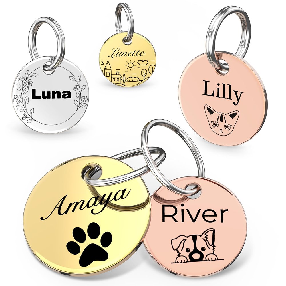 Double-Sided Personalized Pet ID Tag with Laser Engraving