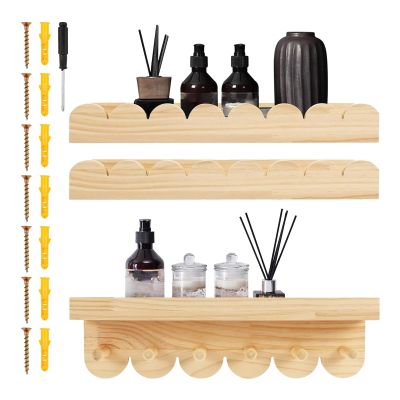 Generic Floating Bookshelves, Space-Saving Decor, 3-Piece Organization