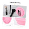 Foldable Silicone Makeup Brush Cleaner, Pink, for Home view 3