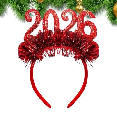 2026 Happy New Year Sequin Tassel Headband