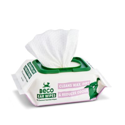 Beco Dog Ear Cleaning Wipes – 70 Count, Coconut Scent