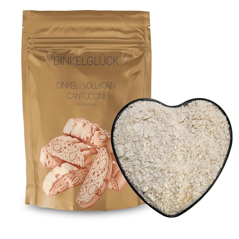 Royal Spice Spelt Whole Grain Cantuccini Baking Mix Dinkelglück – Italian Almond Cookies, Easy to Bake, with Spelt Whole Grain Flour, No Artificial Additives, Customizable (500 g)