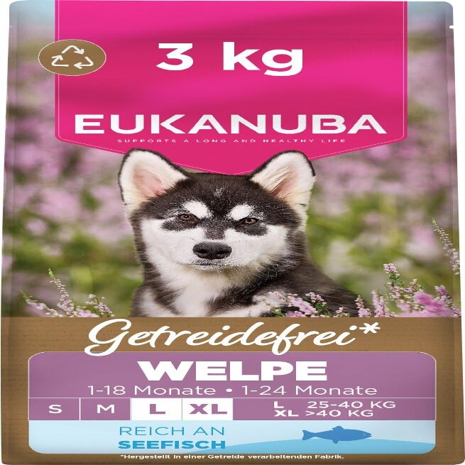 Eukanuba Grain-Free Fish Puppy Food for Large Breeds, 3 kg