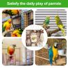 Bird Toy for Parrots – Wood and Paper Chew Toy with Hammock and Window Perch view 4