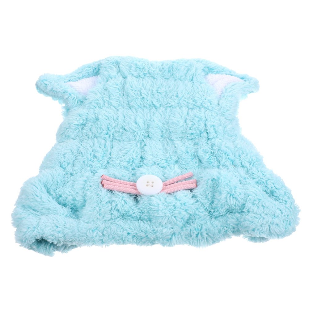 Blue Polyester Cat-Ear Hair-Drying Cap for Home