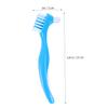 Plastic Denture Brushes, Double-Sided, Blue, 6-Pack view 2