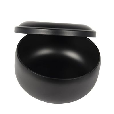 ELAYARD Black Stainless Steel Shaving Bowl with Lid