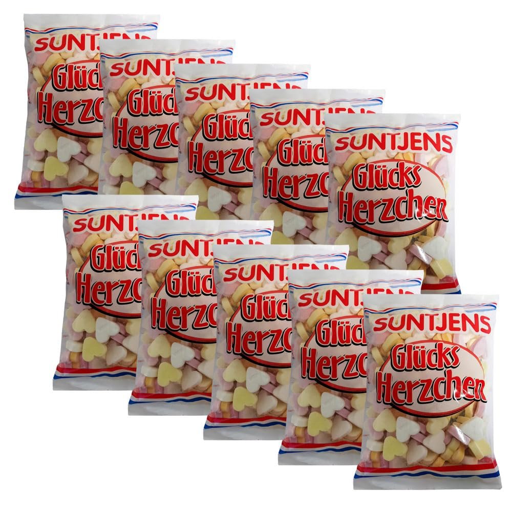 Suntjens Glücksherzchen Fruit-Flavored Candies, 10 x 310 g Bags