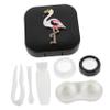INOOMP Flamingo Contact Lens Case with Gemstone Detail view 1