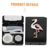 INOOMP Flamingo Contact Lens Case with Gemstone Detail view 3