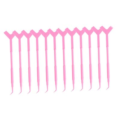 SOLUSTRE 12-Piece Eyelash Brushes with Y-Shaped Plastic Bristles, Lash Separator, and Comfortable Handle for At-Home or Salon Lash Lifting and Perming