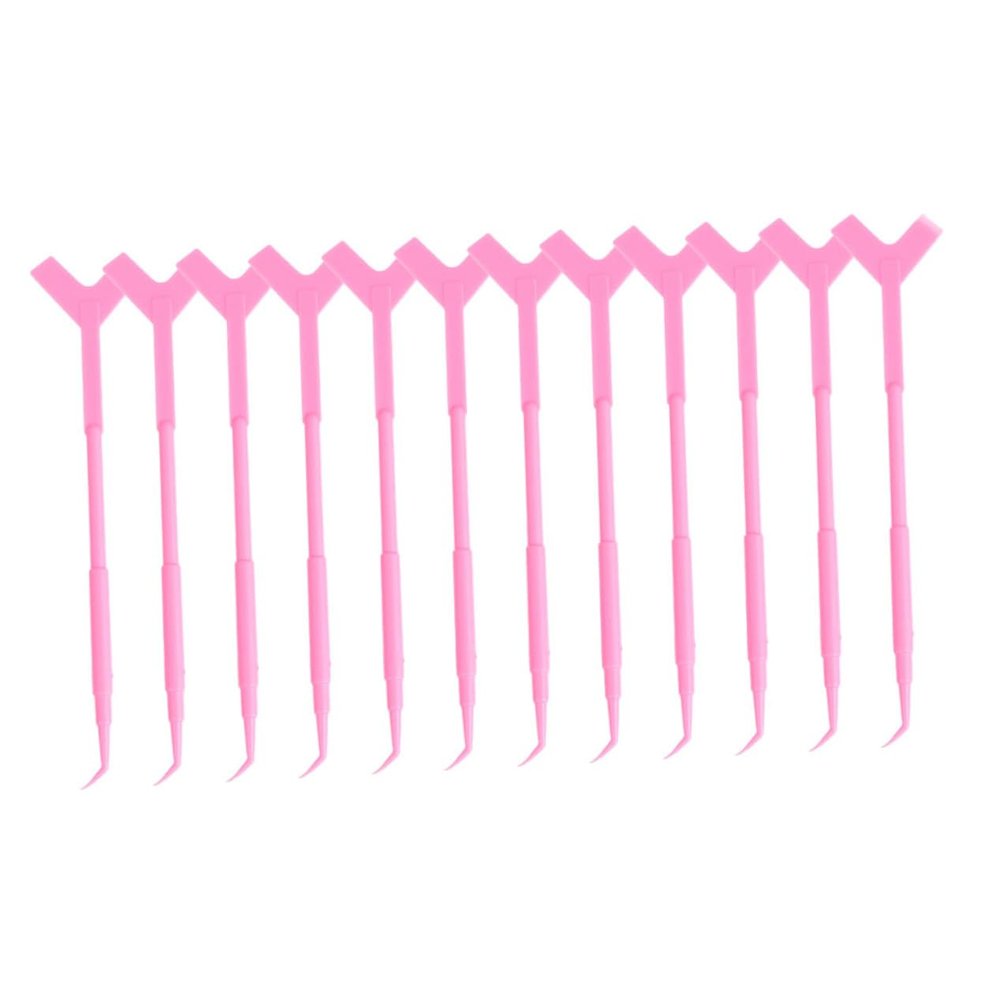 SOLUSTRE 12-Piece Eyelash Brushes with Y-Shaped Plastic Bristles, Lash Separator, and Comfortable Handle for At-Home or Salon Lash Lifting and Perming