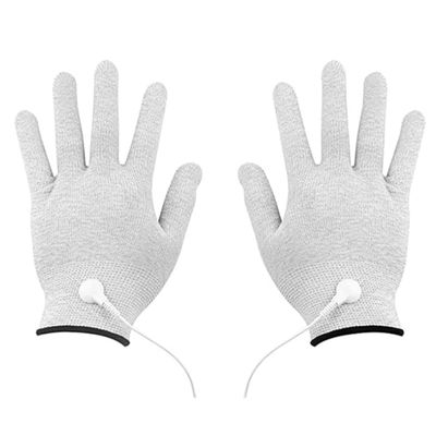 Electrode Gloves, Conductive, 1 Pair, White, Silver Fiber/PE