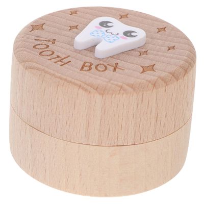 TOGEVAL Wooden Baby Tooth Keepsake Box for Children