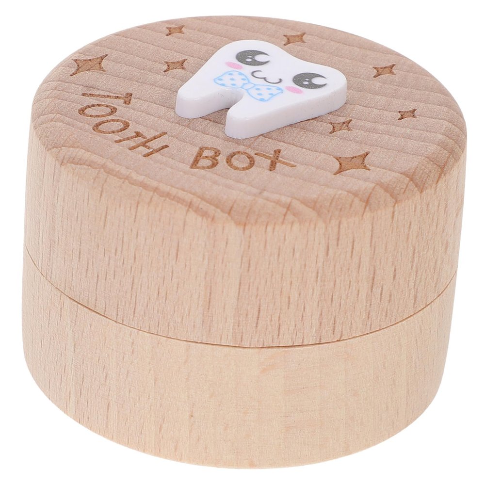 TOGEVAL Wooden Baby Tooth Keepsake Box for Children
