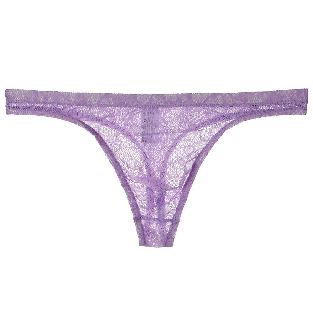 Men's Lace Thong Underwear, Sheer Stretch and Breathable