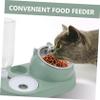 ERINGOGO Automatic Pet Water Bowl and Feeder, Plastic and Metal, Leak-Resistant Design, Unique Green Style view 4
