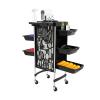 HUOMMGS 6-Tier Salon Trolley with 5 Drawers, 4 Wheels, 80 kg Capacity, Black view 1