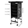HUOMMGS 6-Tier Salon Trolley with 5 Drawers, 4 Wheels, 80 kg Capacity, Black view 2