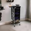 HUOMMGS 6-Tier Salon Trolley with 5 Drawers, 4 Wheels, 80 kg Capacity, Black view 3