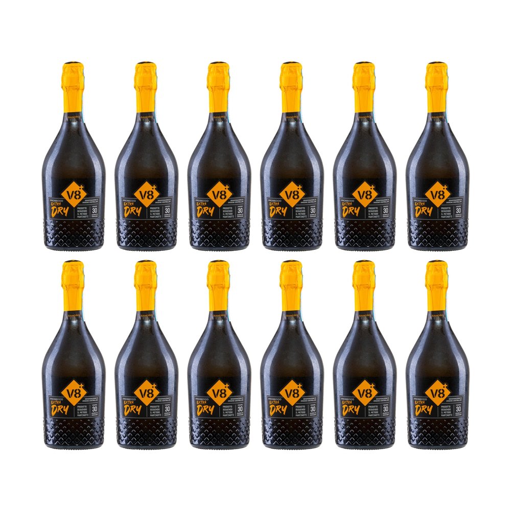 Vineyards v8+ Sandro Rosé Extra-Dry Sparkling Wine, Italy, incl. FeinWert E-Book (12 x 0.75 L)