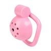Men's Flat Pink Chastity Cage with Urethral Plug and 5 Rings view 3