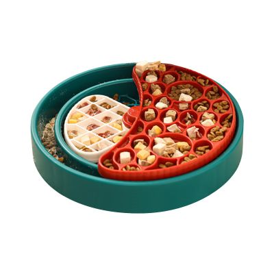 Slow Feeder Dog Bowl with 360-Degree Rotating Lick Station