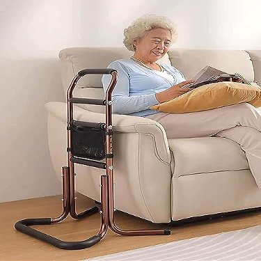 Height-Adjustable Chair Stand Assist for Seniors with Storage Bag
