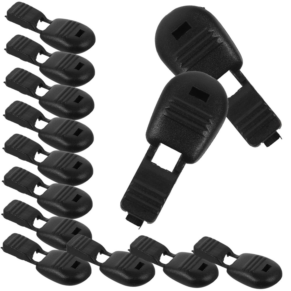 Gogogmee 100-Piece Black Nylon Shoelace End Caps, 38 mm