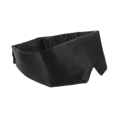 Black Polyester and Artificial Silk Sleep Mask with Light Protection