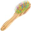 BELLIFFY Colorful Rainbow Dog Comb with Wooden Handle view 1