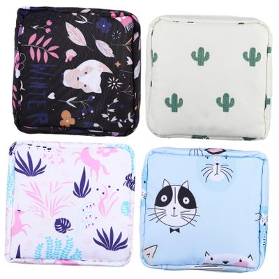 HAMPPLIES 4-Piece Portable Zipper Storage Bags for Women’s Sanitary Products