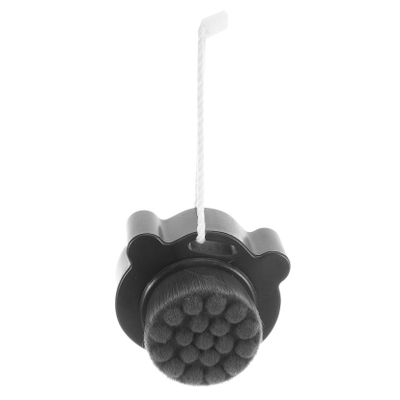IWOWHERO Double-Sided Silicone Facial Cleansing Brush with Protective Cap, Black