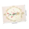 BAZEITFLOW Beige Fabric Tissue Box Cover with Tulip Pattern, Practical and Stylish Tissue Dispenser for Car and Home view 2