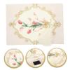 BAZEITFLOW Beige Fabric Tissue Box Cover with Tulip Pattern, Practical and Stylish Tissue Dispenser for Car and Home view 3