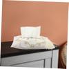 BAZEITFLOW Beige Fabric Tissue Box Cover with Tulip Pattern, Practical and Stylish Tissue Dispenser for Car and Home view 4