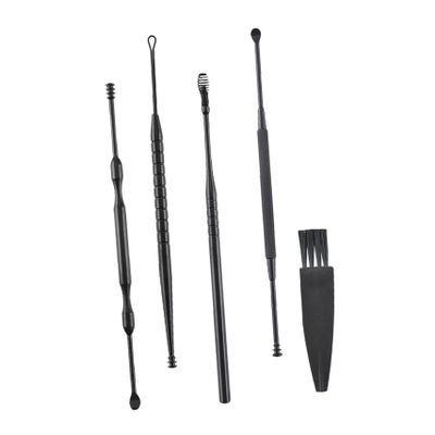 Professional Double-Headed Ear Curette, Steel, 1 Set, Black