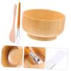 Gatuida DIY Facial Mask Bowl Set, Medium Natural Wood Mask Mixing Bowl with Spatula and Brush view 2