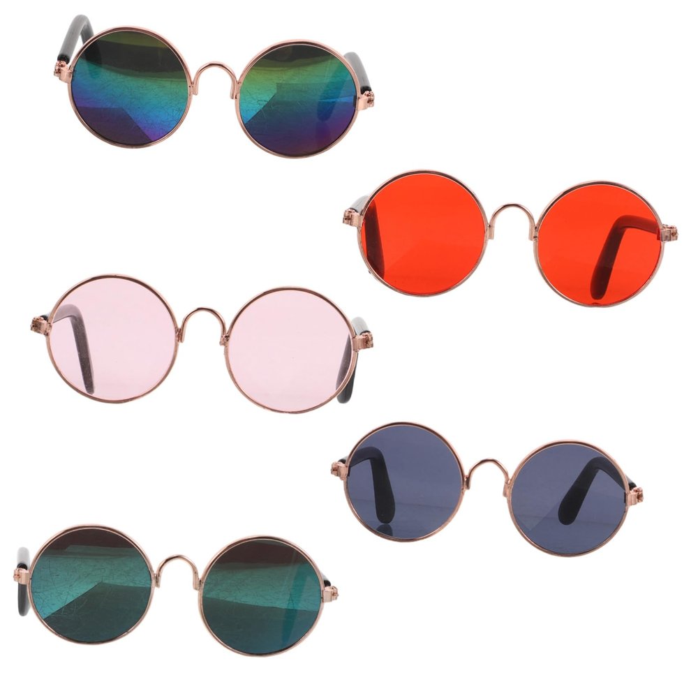 UPKOCH 5 Pairs Round Pet Sunglasses for Dogs and Cats