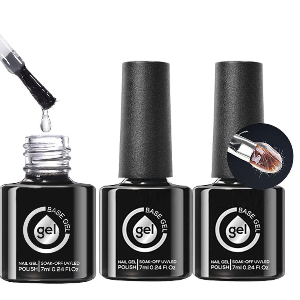 Fiberglass Rubber Base Gel Polish Set, 3 Pieces