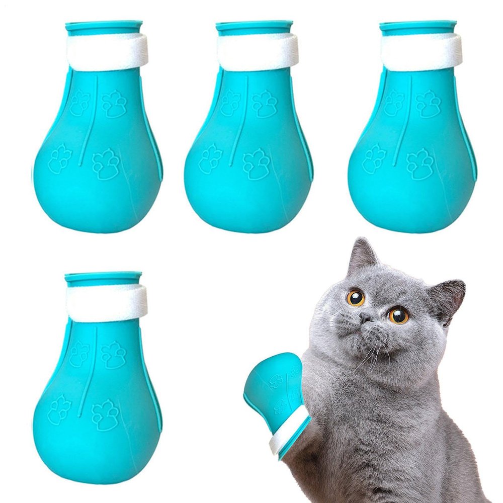 Keyubria Cat Boots for Cats | Anti-Scratch Pet Shoes 4-Pack
