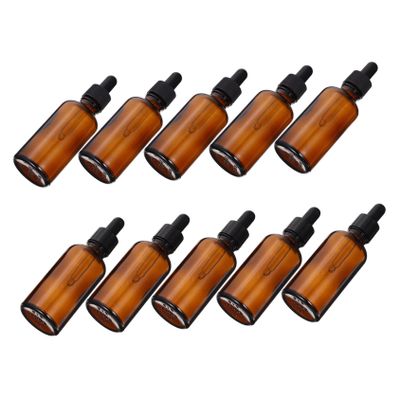 LRXIYODE 10-Pack 30 mL Amber Glass Dropper Bottles with UV Protection