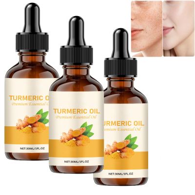 Turmeric Oil for Face and Body, Brightening Anti-Aging Serum, 3-Pack