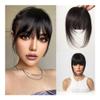 100% Human Hair Fringe Bangs Clip-Ins, 3D Air Fringe Hairpiece for Women with Thinning Hair, Natural Black view 2
