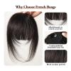 100% Human Hair Fringe Bangs Clip-Ins, 3D Air Fringe Hairpiece for Women with Thinning Hair, Natural Black view 3
