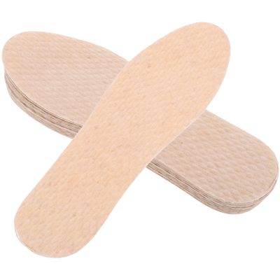 IWOWHERO 20 Pairs Breathable Wood-Fiber Insoles for Men, Soft Cushioning, Anti-Slip, for Everyday Use and Sports
