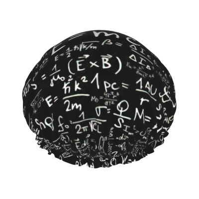 Chalkboard Wallpaper Print Lightweight Double-Layer Waterproof Shower Cap