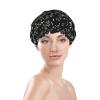 Chalkboard Wallpaper Print Lightweight Double-Layer Waterproof Shower Cap view 3